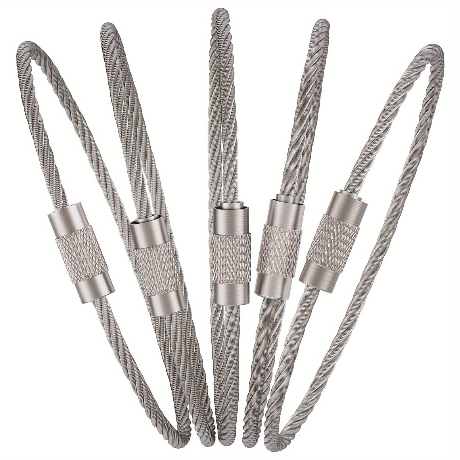 25pcs Stainless Steel Keychain Heavy Duty Luggage Tag Keeper