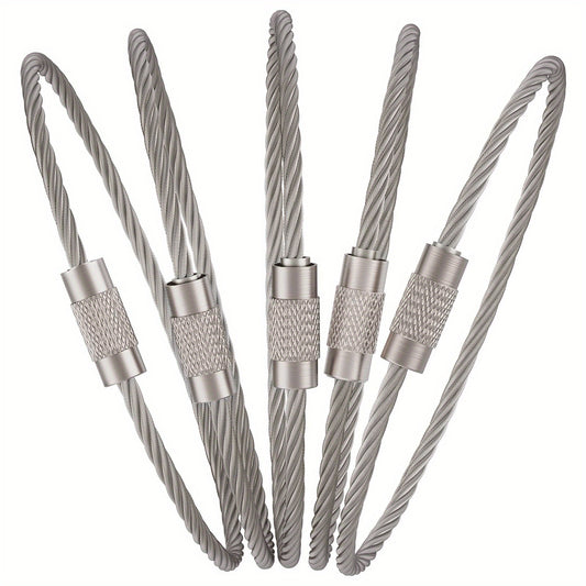 25pcs Stainless Steel Keychain Heavy Duty Luggage Tag Keeper