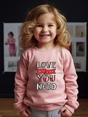 Girls Letters Pattern Crew Neck Sweatshirt For Spring Fall Christmas Gift