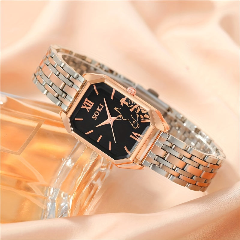 2pcs Girl Watch & Rose Pendant Bracelet Gift For Children