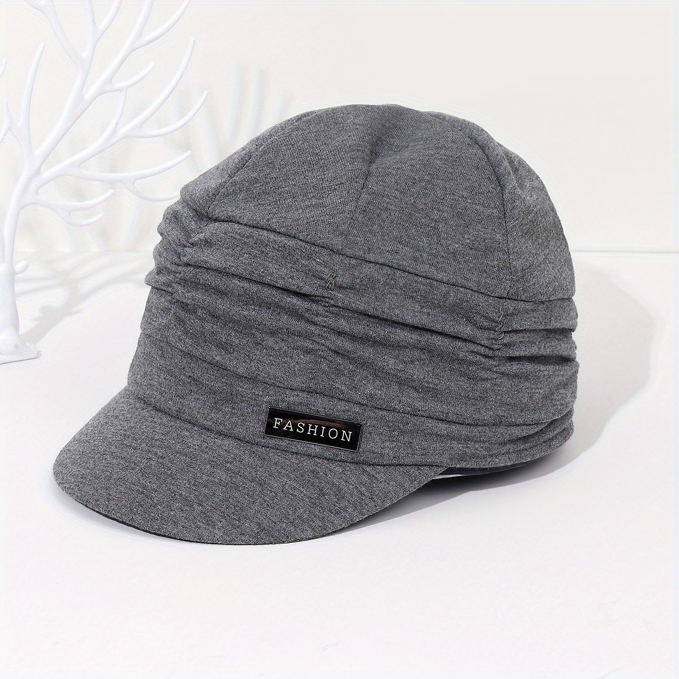 Solid Casual Beret Pleated Elastic Newsboy Hat Blend Warm Painter Hats