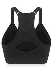 2 Pack Plus Size Sports Bra Set Solid Wireless Racer Back Yoga Gym Bralette 2pcs