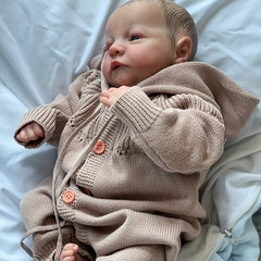 19inch Painted Finished Reborn Baby Doll Awake Newborn Baby Size 3D Skin