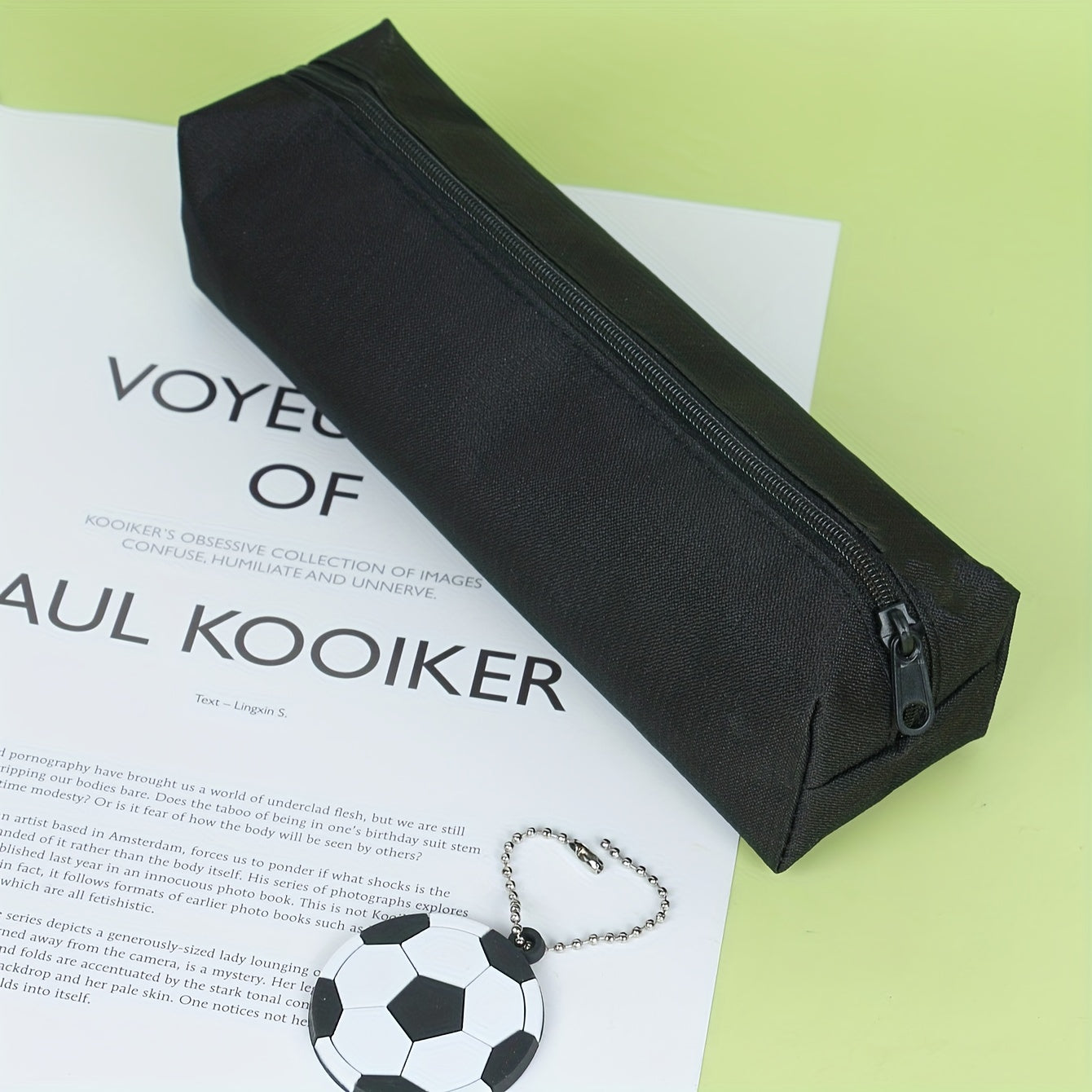 Classic Football Pendant Large Capacity Pencil Case