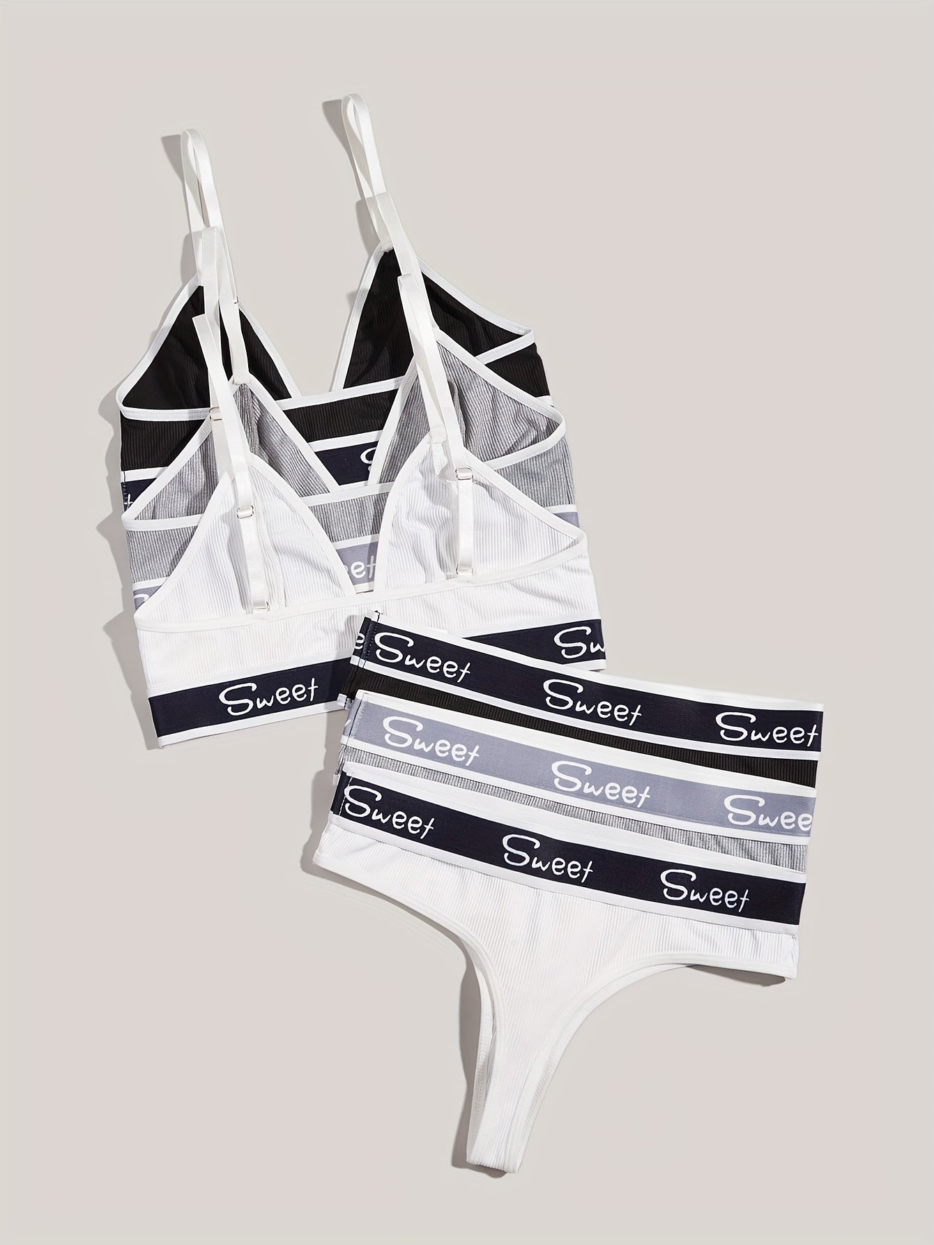 Letter Print Bra & Panties Lingerie Set