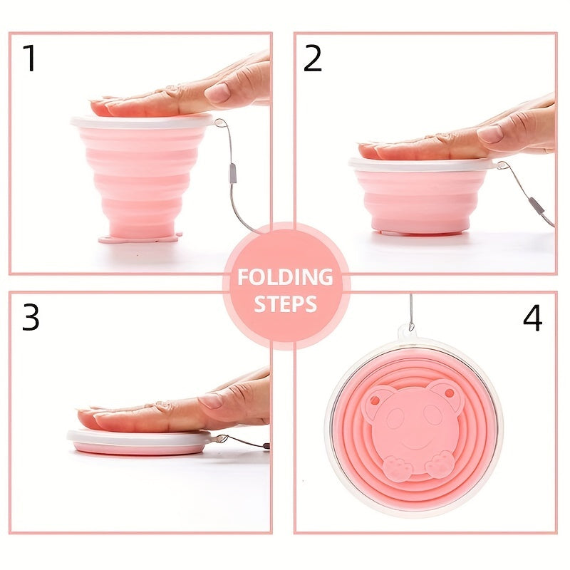 Portable Folding Silicone Water Bottle Travel Mouthwash Cup