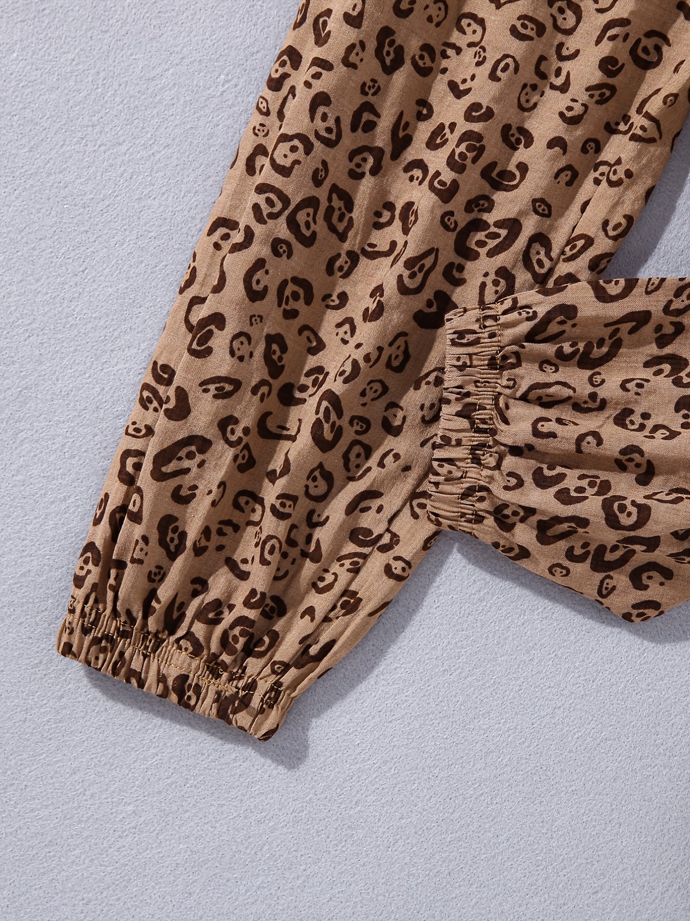 Leopard Print Elastic Waist Pants for Girls