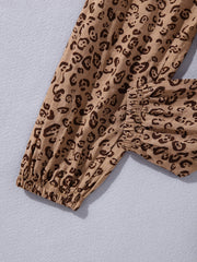 Leopard Print Elastic Waist Pants for Girls