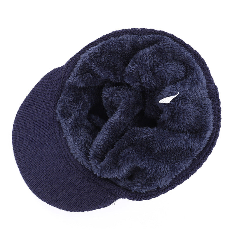 Men's Knitted Hat and Scarf Set for Autumn and Winter