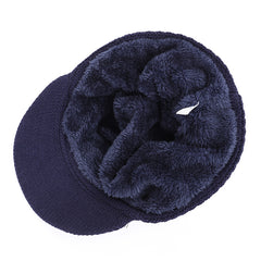Men's Knitted Hat and Scarf Set for Autumn and Winter