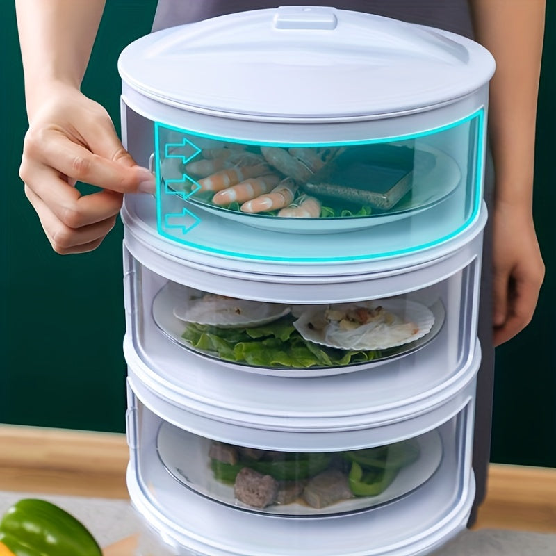 3 Layer Food Insulation Container with 1 Lid, 3 Plates, Saucer Covers