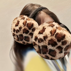 Leopard Print Plush Earmuffs for Kids