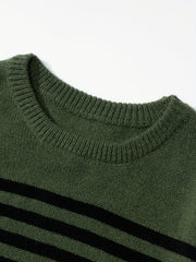 Striped Sweater Men's Casual Warm Pullover