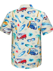 Tropical Hawaiian Shirt Men's Short Sleeve Button Up Beach Vacation Shirt