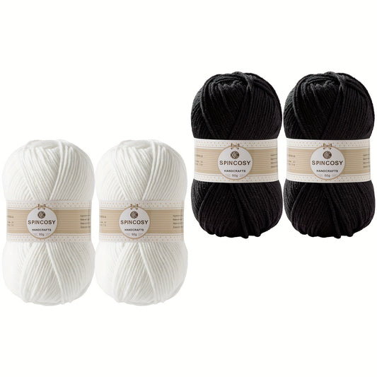 4pcs Crochet Yarn Multiple Colors 4 Layers 100 Acrylic Soft Yarn