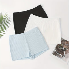 3 Pack Versatile Solid Shorts for Women