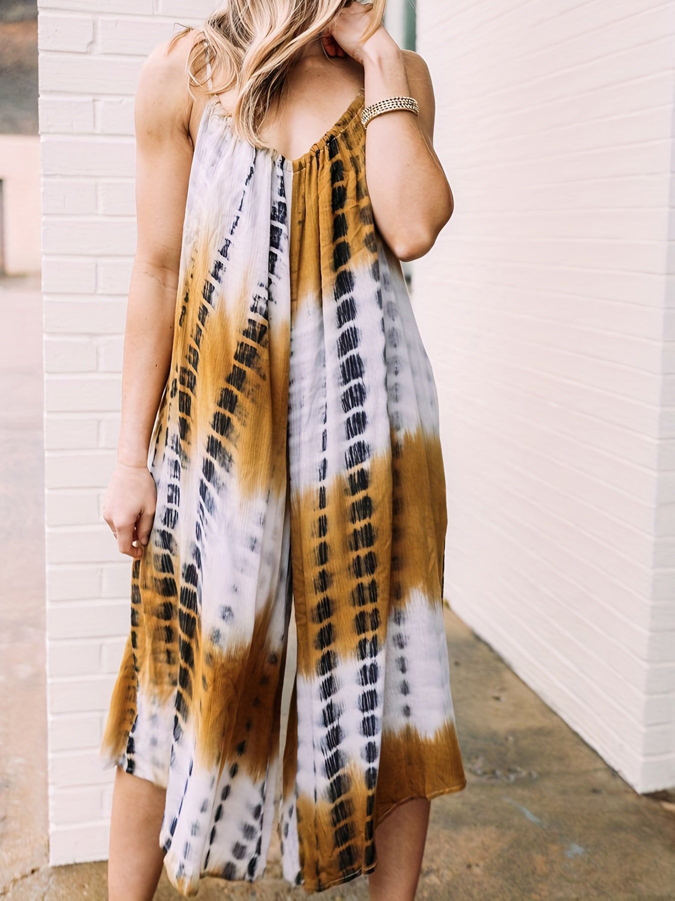 Tie Dye Wide Leg Jumpsuit