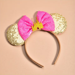 Sweet Sequin Bow Mouse Ear Headband Decorative Hair Accessories