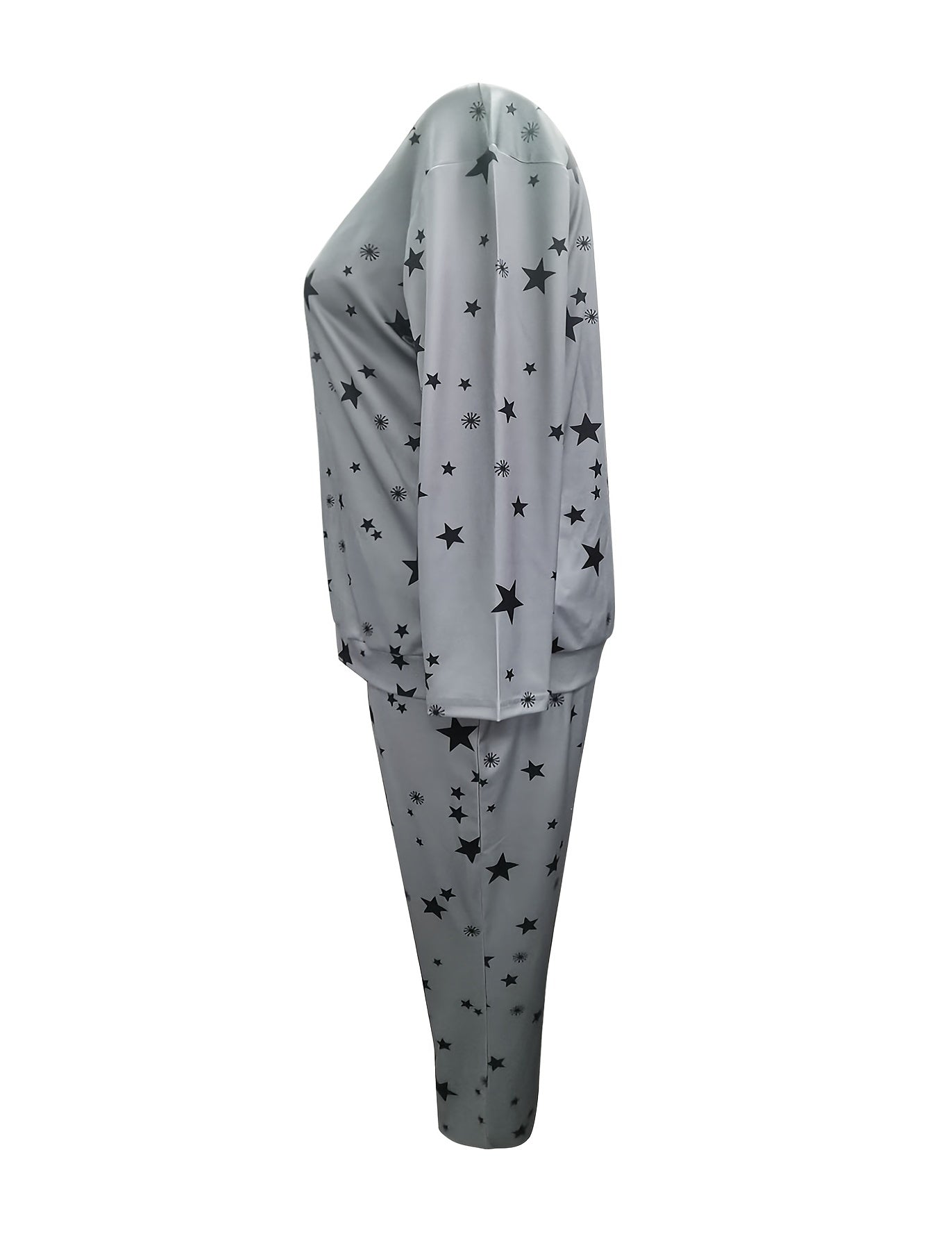 Women's Plus Star Print Top & Pants Two Piece Set