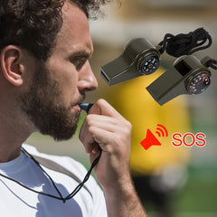 3-in-1 Emergency Whistle with Compass Thermometer