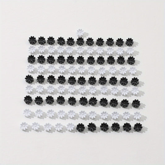100pcs Mini Hair Claw Flower Shape Braid Hair Clip Accessories