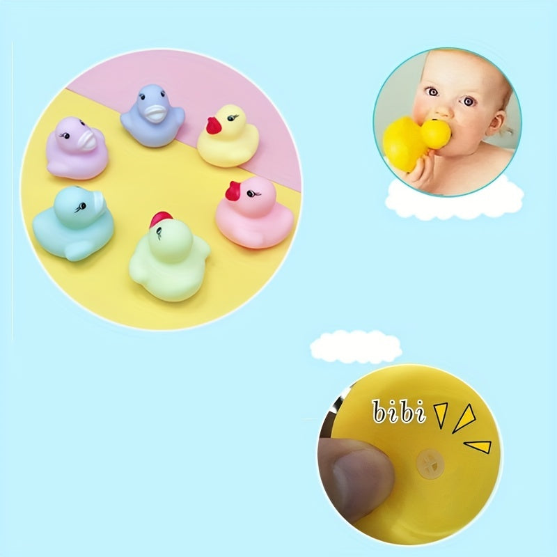 48pcs Colorful Baby Duck Toys for Bath Time Fun