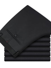 Men's Casual Business Straight Leg Suit Pants with Pockets