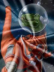 Boy's Dino Astronaut T-shirt Casual Stretch Tee for Summer