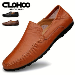 CLOHOO Men's Stitched Loafer Shoes Slip On Casual Shoes