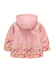 Kids Girls Floral Hooded Jacket