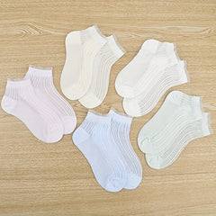 5 Pairs Breathable Princess Short Socks for Girls