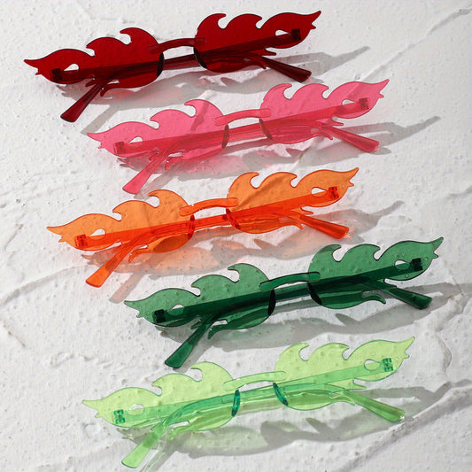 5pairs Flame Sunglasses Candy Sun Shades for Beach Party