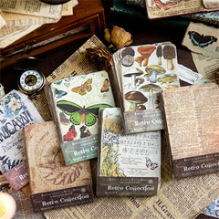 50pcs Memoir Series Retro Plant Journal Decoration Paper Old Book