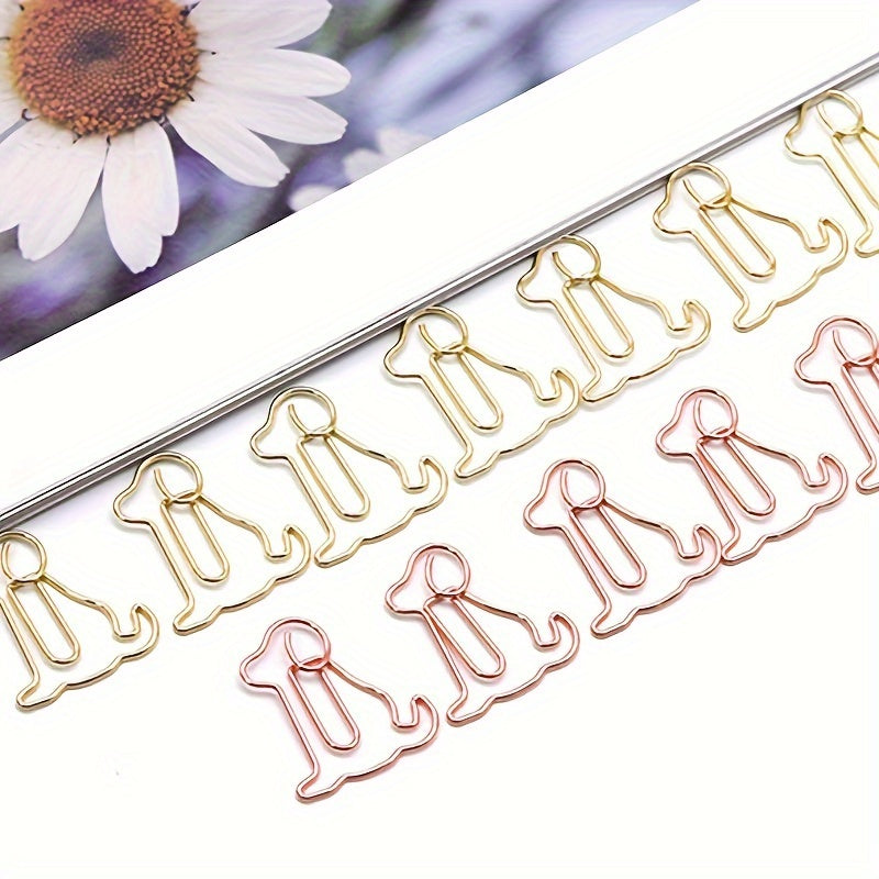 40pcs Puppy Paper Clips Cartoon Paper Clips School Stationery