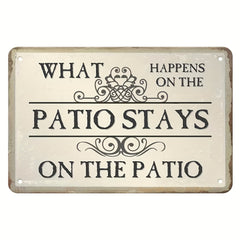 Funny Metal Tin Sign Patio Porch Signs Patio Decor Outdoor Bar Wall Decor