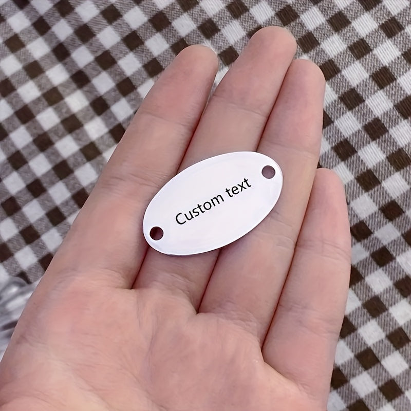 Personalized Stainless Steel Oval Tag with Laser Engraving