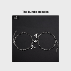 Couple Bracelets Set Magnetic Heart Attraction Bracelets