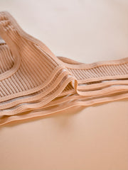 3pcs Ribbed Thongs Comfy Stretchy Intimates Panties Women's Lingerie