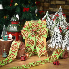 4.57m Christmas Ribbon Wired Edge Stripes Wrapping Colorful Xmas Decor