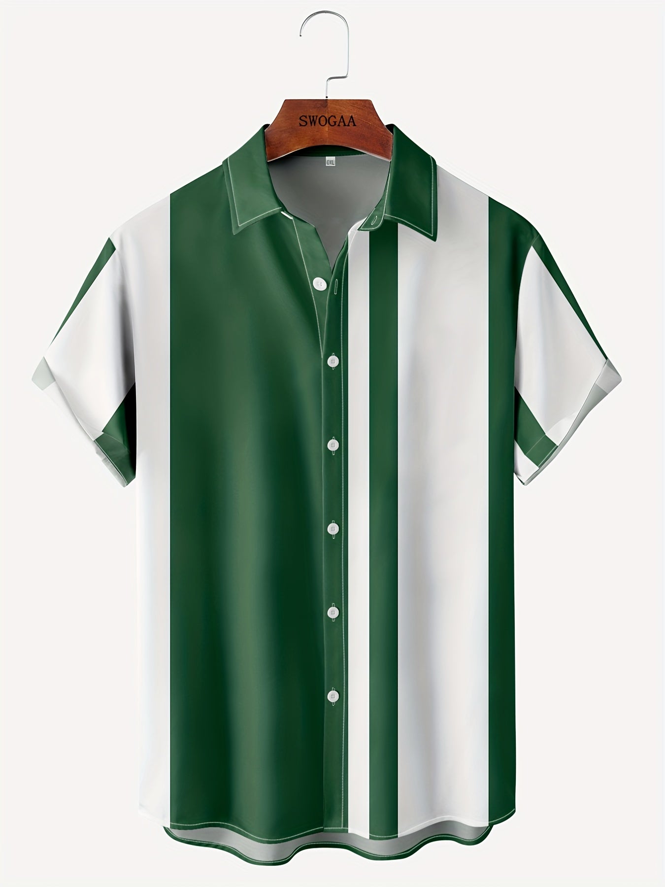 Stripe Print Men s Casual Short Sleeve Shirt for Summer Vacation