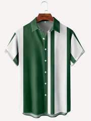 Stripe Print Men s Casual Short Sleeve Shirt for Summer Vacation