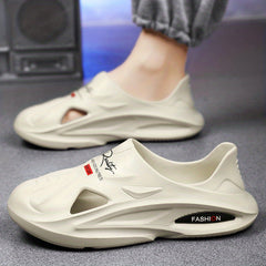 Men's Breathable Slip On Cut Out Sandals Quick Dry Casual Outdoor Walking Shoes