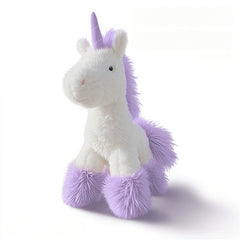 Rainbow Unicorn Stuffed Animal Plush with Purple Mane & Tail