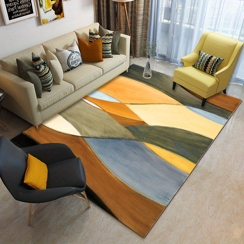 Modern Geometric Area Rug Morandi Non Shedding Floor Carpet Living Room