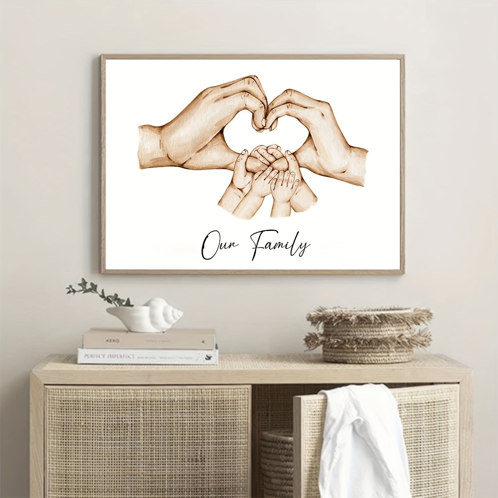 Family Wall Decor Canvas Artwork Hand-Painted Family Gift