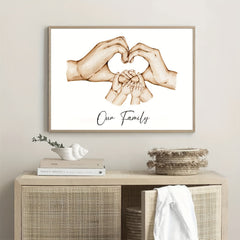 Family Wall Decor Canvas Artwork Hand-Painted Family Gift