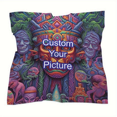 Custom Personalized Square Scarf for Women and Men with Name & Photo