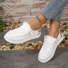Leopard Print Canvas Lace Up Sneakers Lightweight Outdoor Shoes