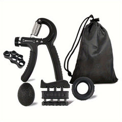 Hand Grip Strengthener Set - Finger Sleeves, Egg Shape Ball, Grip Ring