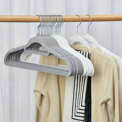 5pcs Velvet Clothes Hangers - Non-slip Design for Air Drying Wet